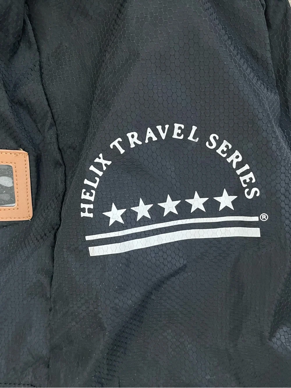 Helix Black Travel Golf Bag Cover with White & Black Striped Front Pocket